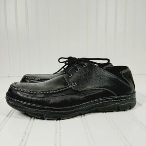 Henry Ferrera Collection Sirata Black Faux Leather Lace Up Oxford Shoes B489